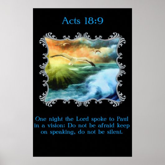 Akt 18:9 Mit Möwen, die über das offene Meer flieg Poster (Vorne)