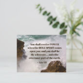 Akt 1:8 Sie erhalten POWER Bibelverse Postkarte (Stehend Vorderseite)