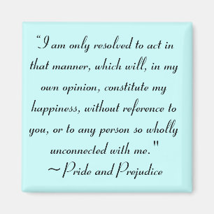 Akt in Manner zu konstituieren Glück Jane Austen Magnet