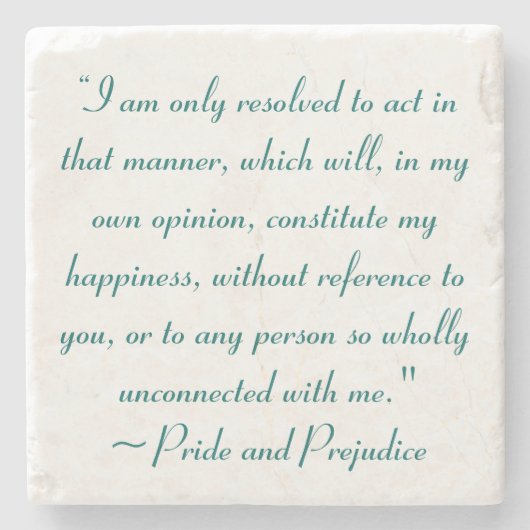 Akt in Manner zu konstituieren Glück Jane Austen Steinuntersetzer (Vorderseite)