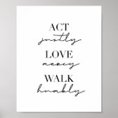 Akt Justy Liebe Mercy Walk Humbly Poster (Vorne)