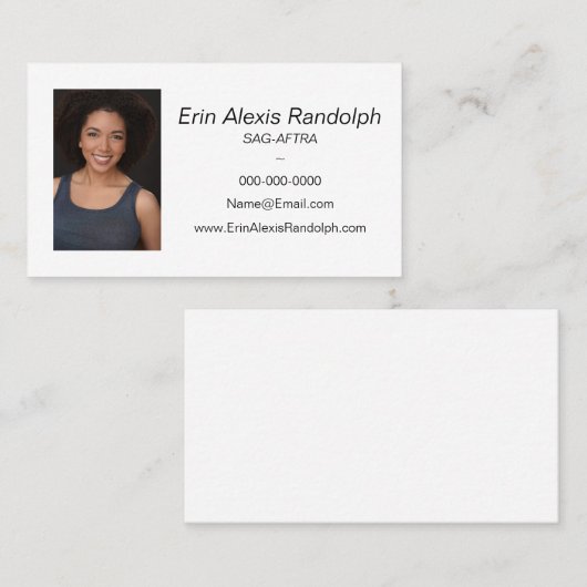 Akteure und Schauspielerverbund Visitenkarte (Vorne/Hinten)