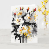 Aktie - Aquarellblumen Karte (Gelbe Blume)