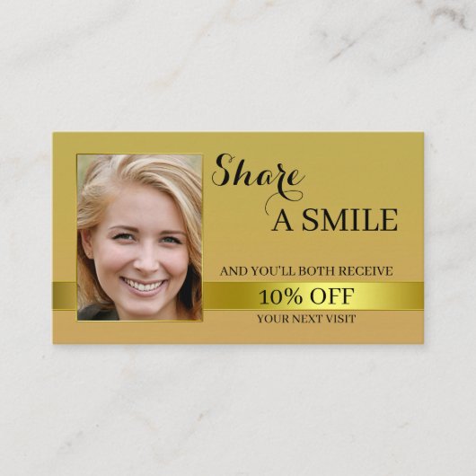 Aktie eine Smile Gold-Überweisungskarte Empfehlungskarte (Vorderseite)