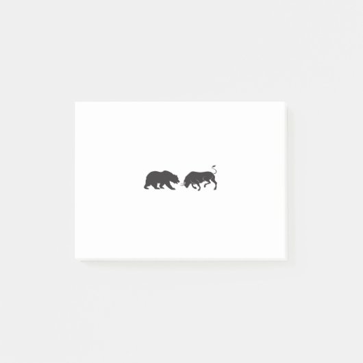 Aktien Bear Bull Börse Post-it Klebezettel (Vorderseite)
