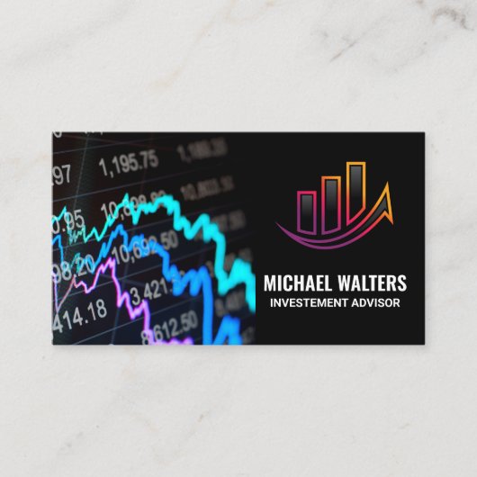 Aktienkarte | Finanzielles Logo Visitenkarte (Vorderseite)