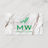 Aktienkarte | Weißer Marmor Visitenkarte (Vorderseite)