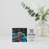 Aktienkurs | Sky Scraper | QR-Code Visitenkarte (Stehend Vorderseite)