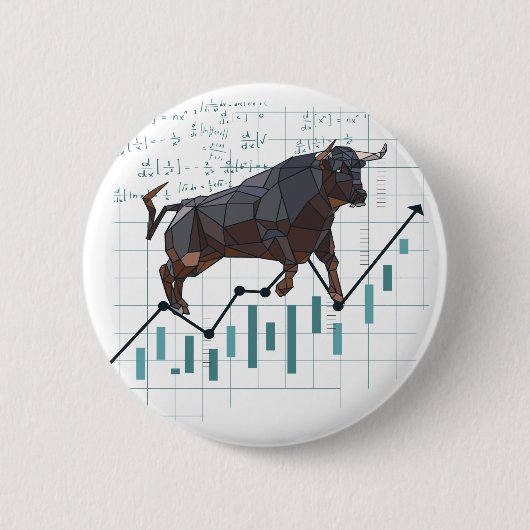 Aktienmarkt-Hausse-Trend Button (Vorderseite)