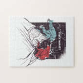 Aktienmarkt-Kampf Bull gegen Bear Trading Puzzle (Horizontal)