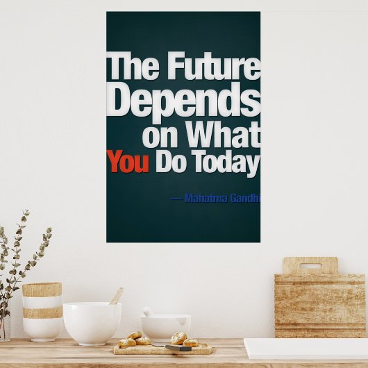 Aktion, - Gandhi (große Vorlage, bearbeitbar) Poster (Küche)