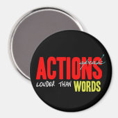 Aktionen sprechen lauter magnet (Vorderseite/Rückseite)