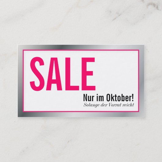 Aktions mit Rücken Visitenkarte (Rückseite)