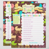 Aktionsblatt "Baby Shower Games" (Vorne/Hinten)