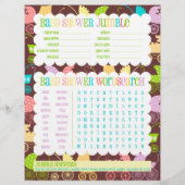Aktionsblatt "Baby Shower Games" (Rückseite)
