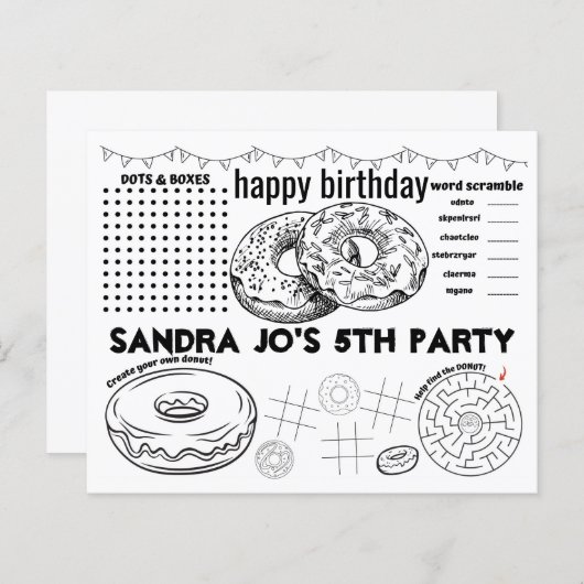 Aktionsblatt Donut, Donut-Tischsets, Farbe (Vorne/Hinten)