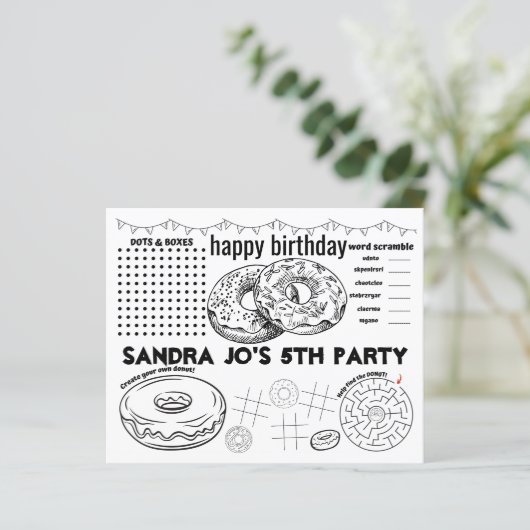 Aktionsblatt Donut, Donut-Tischsets, Farbe (Stehend Vorderseite)