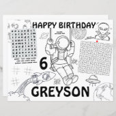 Aktionsblatt WeltraumGeburtstagsgeschichten für Ti (Vorne/Hinten)