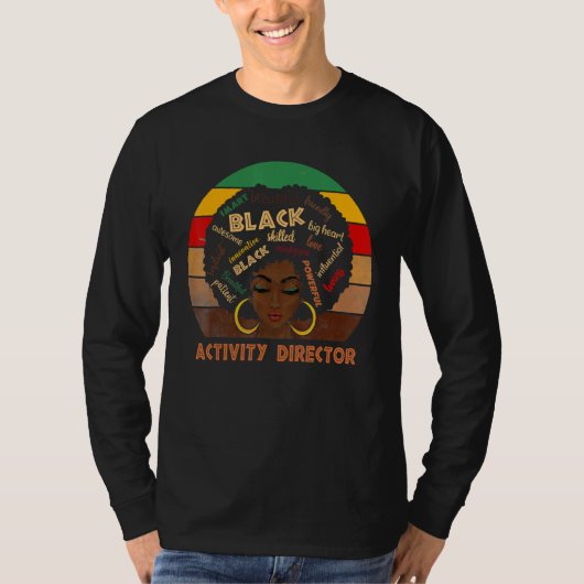 Aktionsdirektor Afro American Women Blac T-Shirt (Vorderseite)
