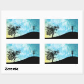 Aktionskorb auf einem Hügel #2 Rechteckiger Aufkleber (Blatt)