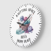 Aktionskorb aus Stricken und Häkeln Große Wanduhr (Winkel)