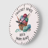 Aktionskorb aus Stricken und Häkeln Große Wanduhr (Winkel)