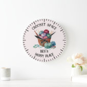 Aktionskorb aus Stricken und Häkeln Große Wanduhr (Zuhause)