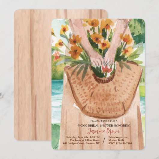 Aktionskorb für Blume Einladung (Vorne/Hinten)