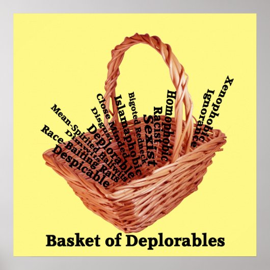 Aktionskorb für deplorable Wörter - Werteplakatpap Poster (Vorne)