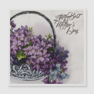 Aktionskorb für Vintage Blume - Muttertagsblut Magnetkarte
