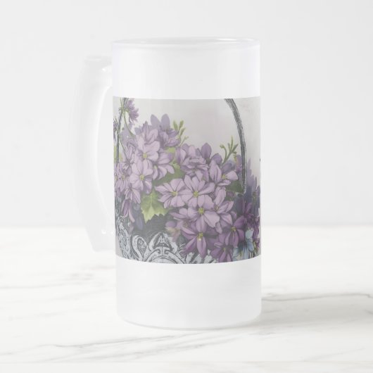 Aktionskorb für Vintage Blume - Muttertagsblut Mattglas Bierglas (Vorderseite Links)
