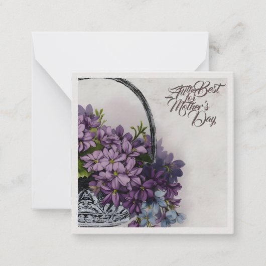 Aktionskorb für Vintage Blume - Muttertagsblut Mitteilungskarte (Vorderseite)