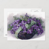 Aktionskorb für Vintage Violetten Postkarte (Vorne/Hinten)