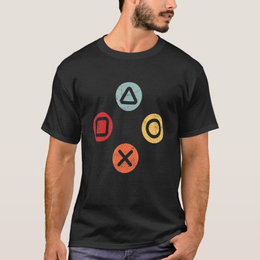Aktionsschaltflächen für Gaming Console Controller T-Shirt (Vorderseite)