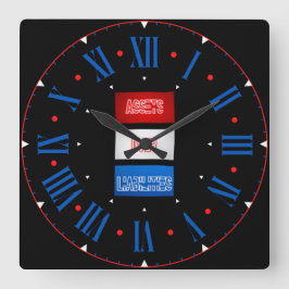 Aktiva über Passiva Flag römische Zahl Quadratische Wanduhr