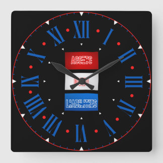 Aktiva über Passiva Flag römische Zahl Quadratische Wanduhr