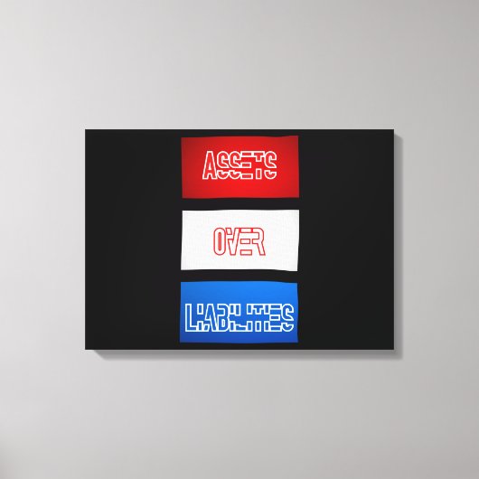 Aktiva über Passiva - Flag Wall Art Leinwanddruck (Vorderseite)