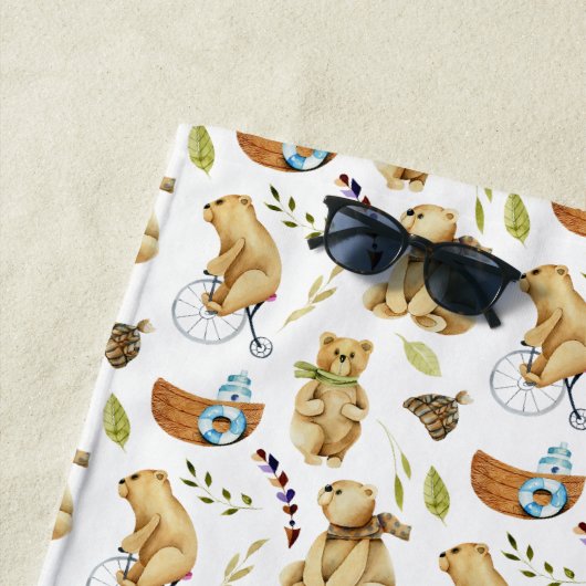 Aktive Bärenjunge Farben Strandtuch (Beispiel)