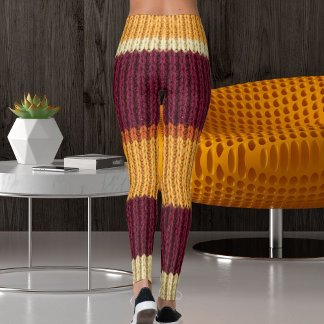 Aktive Frauen Strickdecke Textur Grafik Muster Leggings