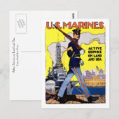 Aktiver Dienst an Land und auf See Postkarte (Vorne/Hinten)