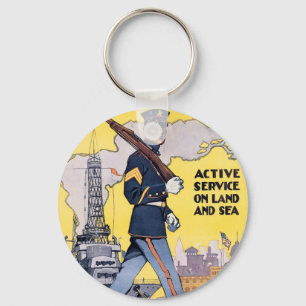 Aktiver Dienst an Land und auf See Schlüsselanhänger