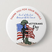 Aktiver Dienst oder remüde Veteran Militär Vielen Button (Vorderseite)