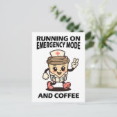 Aktiver Notbetrieb - durch Kaffee angetrieben Postkarte (Stehend Vorderseite)