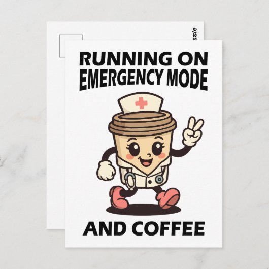 Aktiver Notbetrieb - durch Kaffee angetrieben Postkarte (Vorne/Hinten)