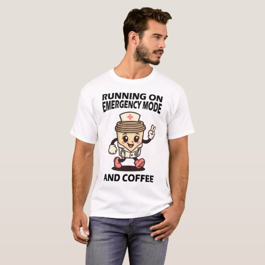 Aktiver Notbetrieb - durch Kaffee angetrieben T-Shirt (Vorne ganz)