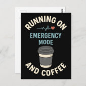 Aktiver Notbetrieb mit Kaffee Postkarte (Vorne/Hinten)