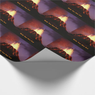 Aktiver Vulkan - Schreiben Sie Ihren eigenen Text Geschenkpapier