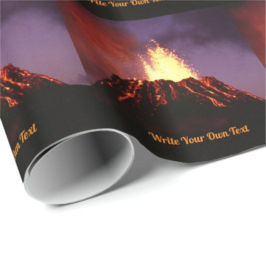 Aktiver Vulkan - Schreiben Sie Ihren eigenen Text Geschenkpapier (Rolleneckpunkt)