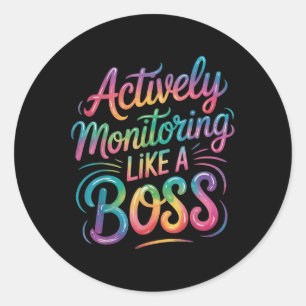 Aktives Monitoring wie ein Boss Runder Aufkleber