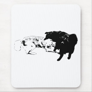 Aktives Paar, moderner Schreibtisch Mousepad